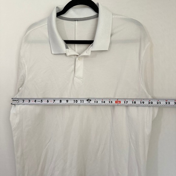 Lululemon Mens Polo Shirt White Short Sleeve Athletic Golf Casual - Picture 9 of 10